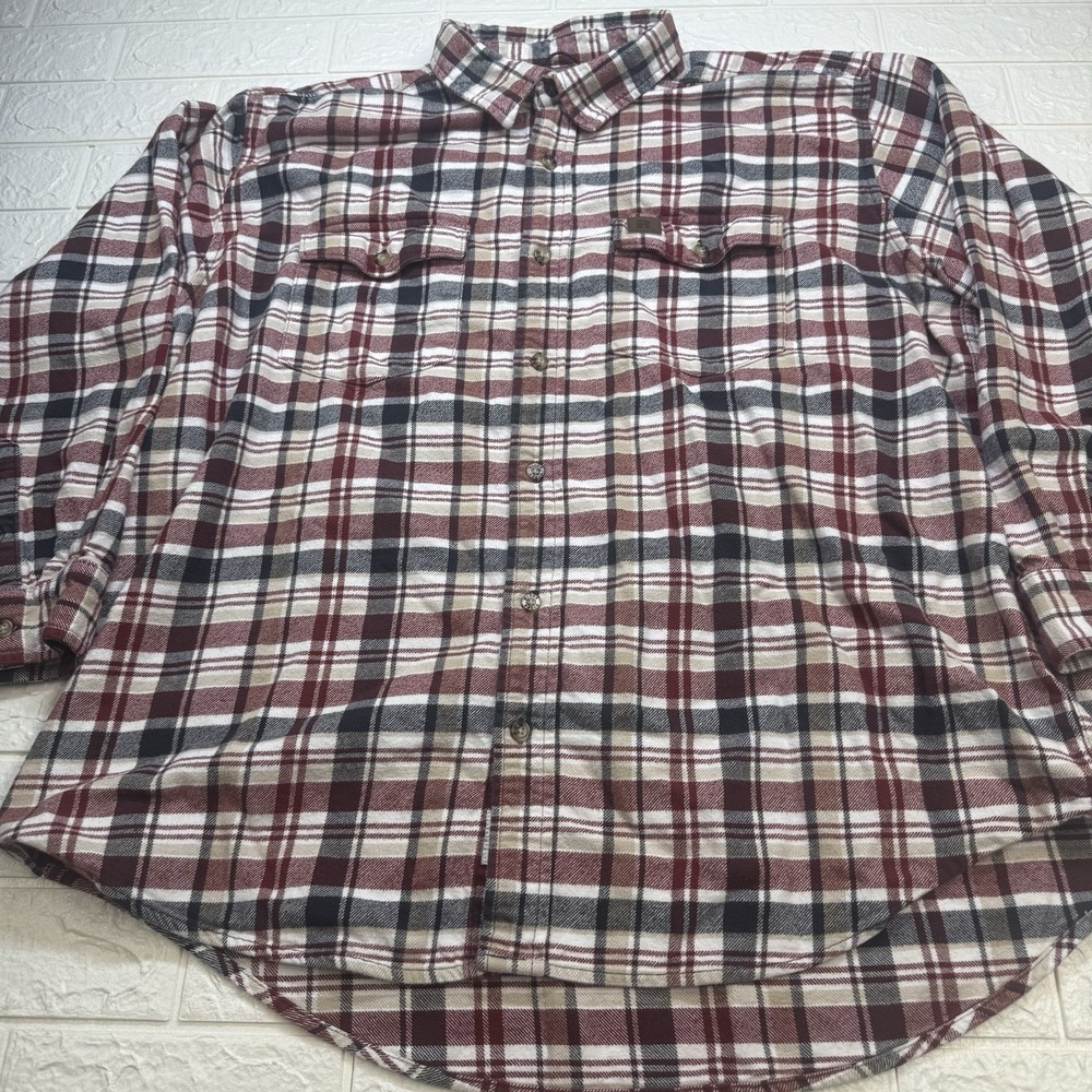 Wrangler RIGGS Workwear Heavy Flannel Men’s XL Shirt Jacket Red Black Plaid